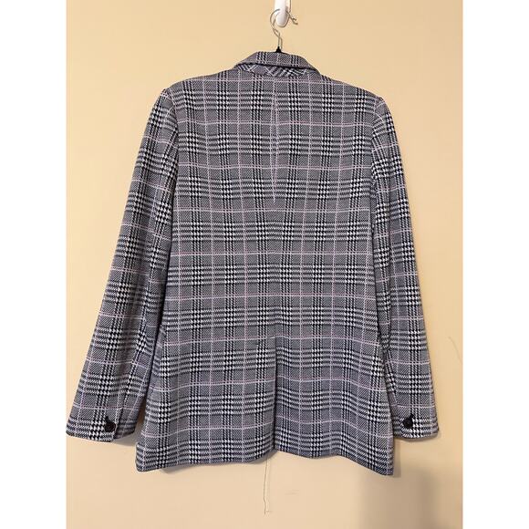Gap Blazer Modern Plaid Long Sleeve Single Breasted Jacket Gray Womens 6 - Picture 8 of 8